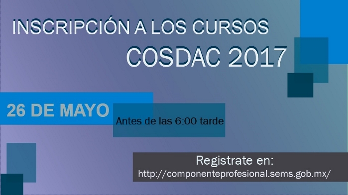 INSCRIPCIÓN A LOS CURSOS COSDAC 2017